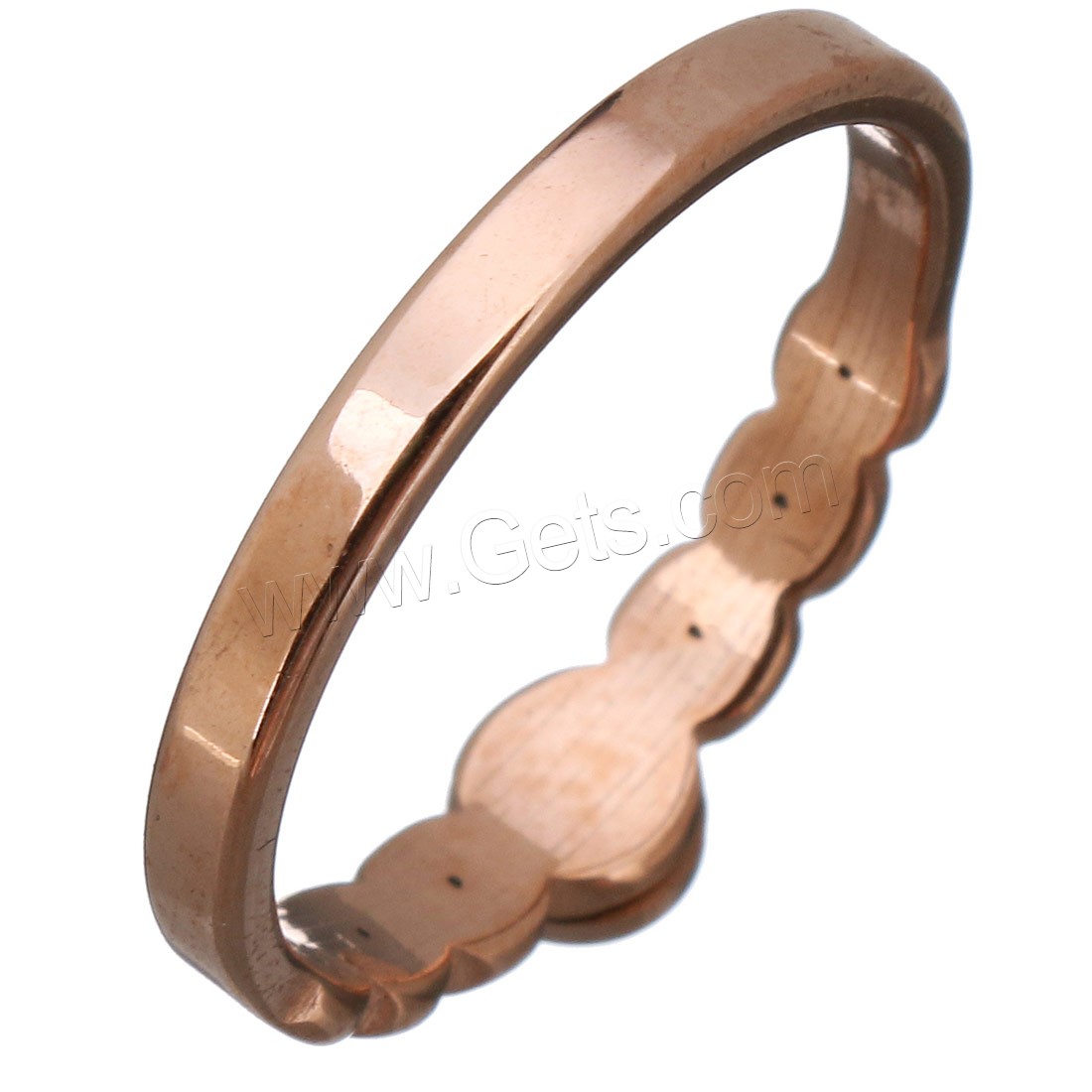 acier inoxydable bague, avec résine, Plaqué de couleur d'or rose, avec chiffre romain & normes différentes pour le choix & pour femme & avec strass, 5mm, Vendu par PC