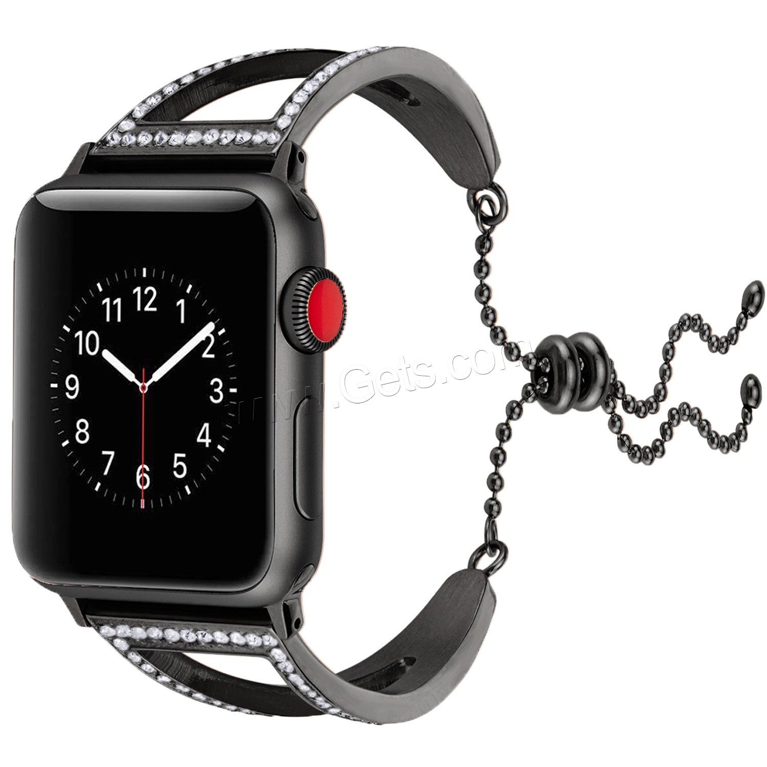 acier inoxydable bracelet de montre, Placage, pour Apple Watch & normes différentes pour le choix & avec strass, plus de couleurs à choisir, Longueur:Environ 5.5 pouce, Vendu par PC