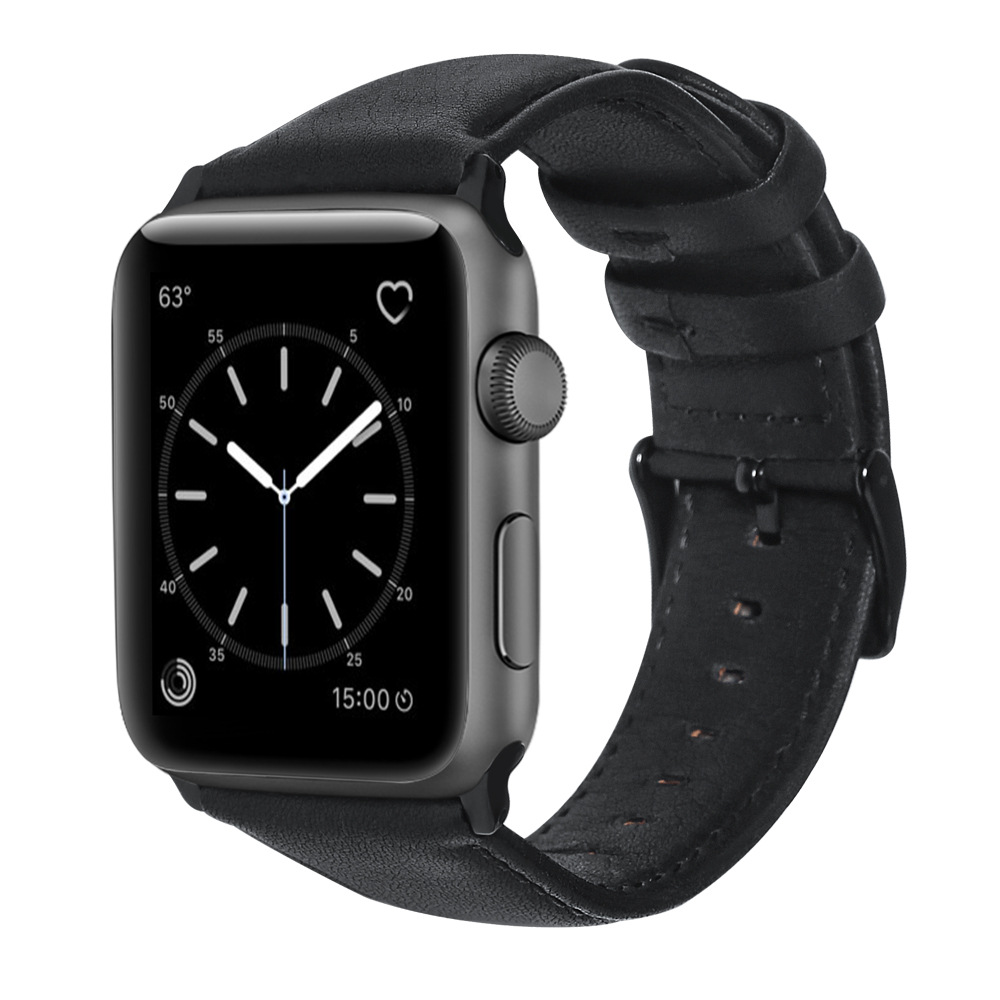 Cuero Venda de reloj, con acero inoxidable, Sostenible & para el reloj de apple & diverso tamaño para la opción, más colores para la opción, longitud:aproximado 8.5 Inch, Vendido por UD