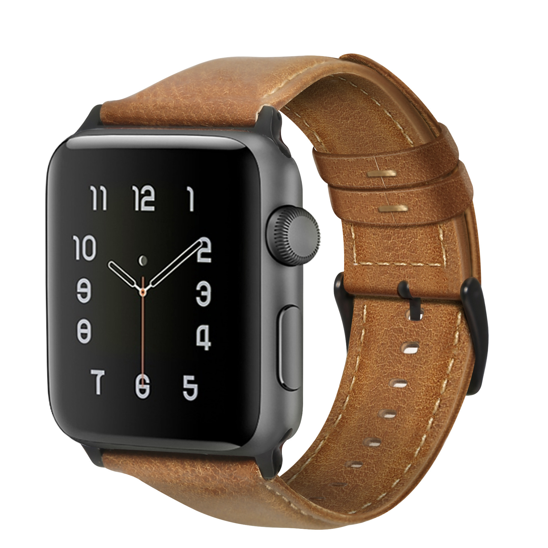 Cuero Venda de reloj, con acero inoxidable, Sostenible & para el reloj de apple & diverso tamaño para la opción, más colores para la opción, longitud:aproximado 8.5 Inch, Vendido por UD