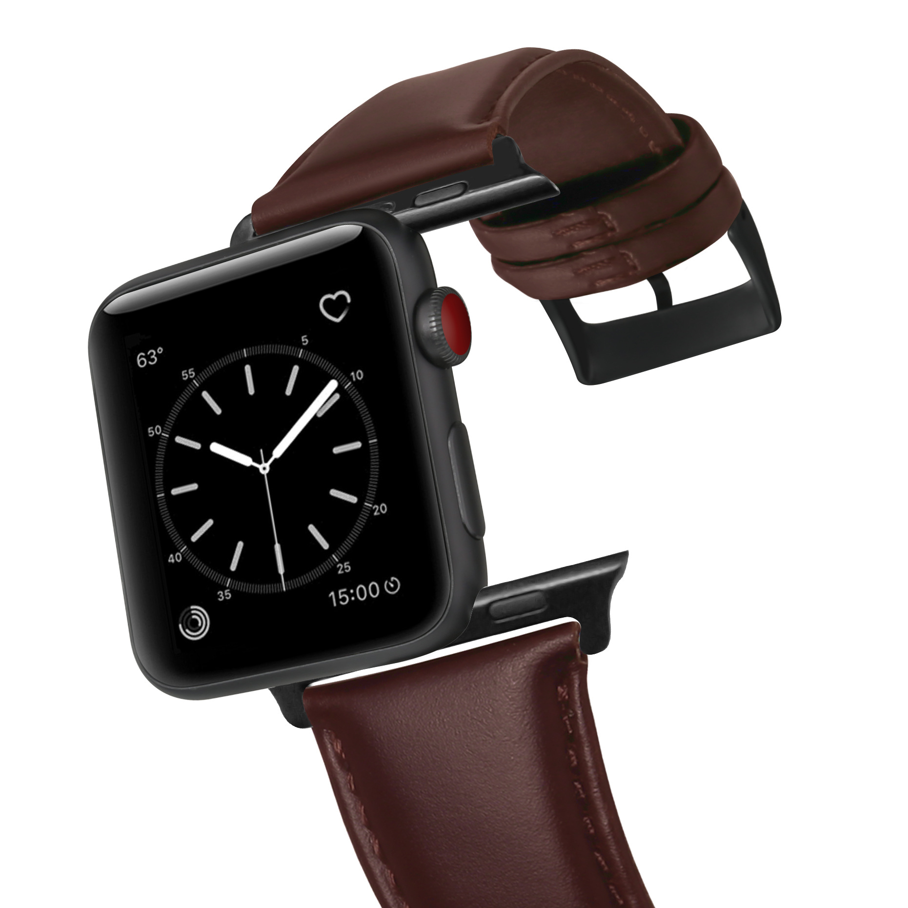 Cuero Venda de reloj, con acero inoxidable, Sostenible & para el reloj de apple & diverso tamaño para la opción, más colores para la opción, longitud:aproximado 8.5 Inch, Vendido por UD