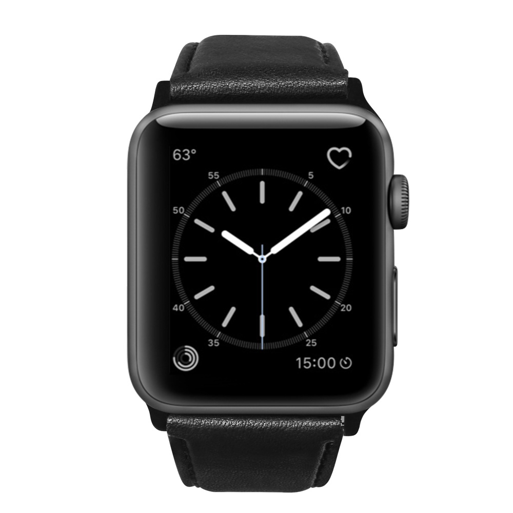 Cuero Venda de reloj, con acero inoxidable, Sostenible & para el reloj de apple & diverso tamaño para la opción, más colores para la opción, longitud:aproximado 8.5 Inch, Vendido por UD