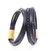 Titanstahl Armband, mit Leder, Unendliche, plattiert, unisex & 4-Strang, keine, 25x13x8mm, Länge:ca. 8 ZollInch, verkauft von Strang