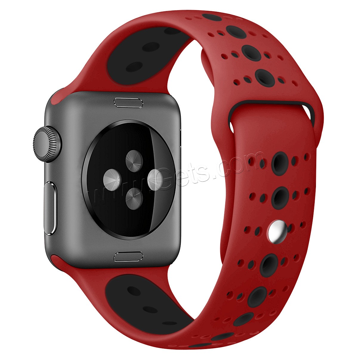 silicona Venda de reloj, acero inoxidable ver el cierre de la banda, para Apple Watch & diverso tamaño para la opción, más colores para la opción, longitud:aproximado 5.5-8.1 Inch, Vendido por UD