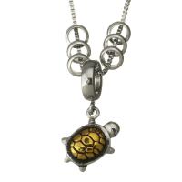 Stainless Steel Jewelry Necklace, Turtle, plated, box chain & for woman & blacken  1mm Approx 17 Inch 