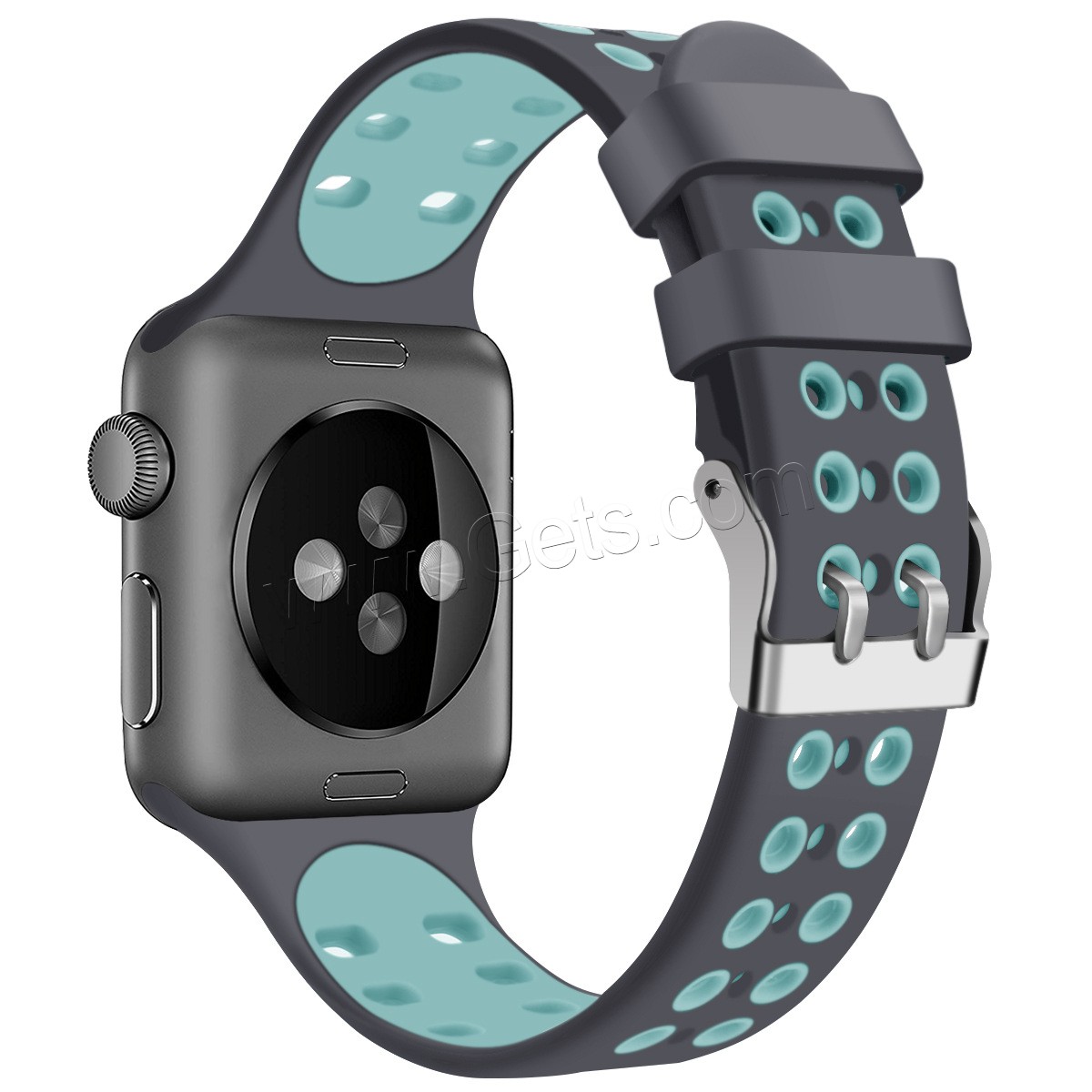 silicona Venda de reloj, acero inoxidable ver el cierre de la banda, para Apple Watch & diverso tamaño para la opción, más colores para la opción, longitud:aproximado 5.5-8.1 Inch, Vendido por UD