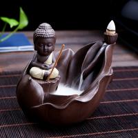 Incense Smoke Flow Backflow Holder Ceramic Incense Burner, Purple Clay, durable 