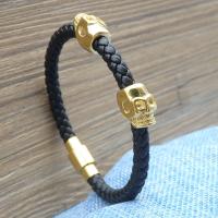 Edelstahl Armband, Schädel, plattiert, geflochten & unisex, keine, 6mm, Länge:ca. 8 ZollInch, verkauft von Strang