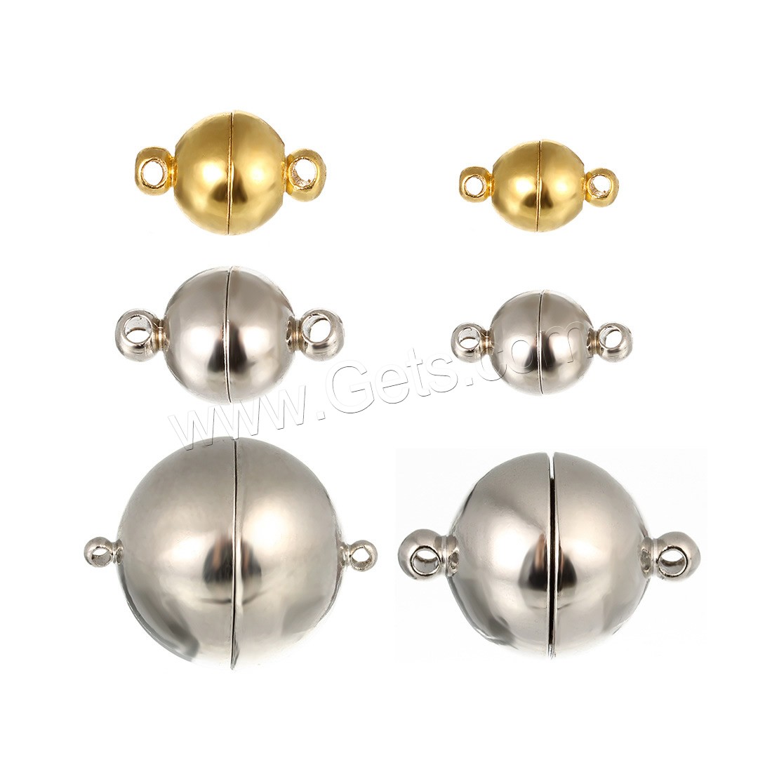 Brass Magnetic Clasp, Round, plated, different size for choice & single-strand, more colors for choice, nickel, lead & cadmium free, Hole:Approx 1-2mm, 10PCs/Bag, Sold By Bag