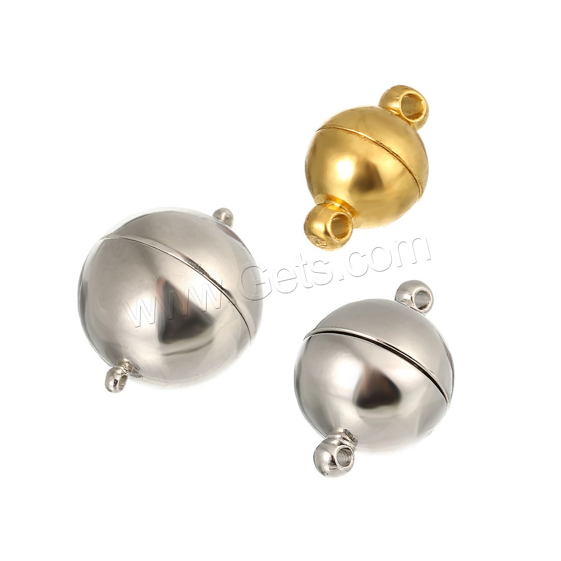 Brass Magnetic Clasp, Round, plated, different size for choice & single-strand, more colors for choice, nickel, lead & cadmium free, Hole:Approx 1-2mm, 10PCs/Bag, Sold By Bag