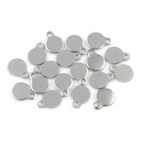 Stainless Steel Pendants, Flat Round, original color Approx 1mm 