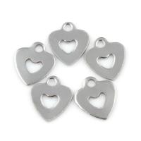 Stainless Steel Heart Pendants, Flat Heart, original color Approx 1mm 