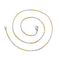 Stainless Steel Chain Necklace, 316L Stainless Steel, plated, Unisex & two tone, 1.5mm Approx 17.7 Inch 