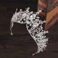 Bridal Tiaras, Zinc Alloy, silver color plated, for bridal & with rhinestone, lead & cadmium free 