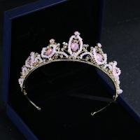 Bridal Tiaras, Zinc Alloy, with Crystal, gold color plated, for bridal & faceted & with rhinestone, lead & cadmium free 