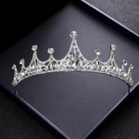 Bridal Tiaras, Zinc Alloy, silver color plated, for bridal & with rhinestone, lead & cadmium free 