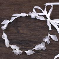 Zinc Alloy Headband, with Etamine & Satin Ribbon, silver color plated, for bridal, lead & cadmium free, 460mm 