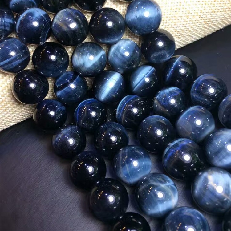 Hawk-eye Stone Beads, Round, different size for choice, Hole:Approx 1mm, Length:Approx 15.7 Inch, Sold By Strand