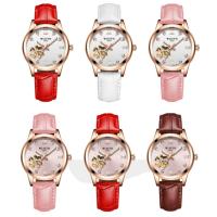 Montre à bijoux unisexe WLISH®, Cuir, avec verre & acier inoxydable & alliage de zinc, mouvement chinoise, Plaqué de couleur d'or rose, Résistant à l’eau de vie & réglable & pour femme & avec strass, plus de couleurs à choisir Environ 8 pouce, Vendu par PC