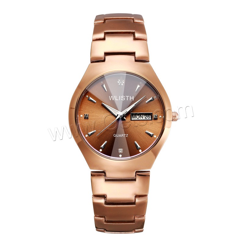 WLISH® Unisex Jewelry Watch, Stainless Steel, with Glass & Zinc Alloy, Chinese movement, gold color plated, Life water resistant & different size for choice & luminated & with rhinestone, Sold By PC