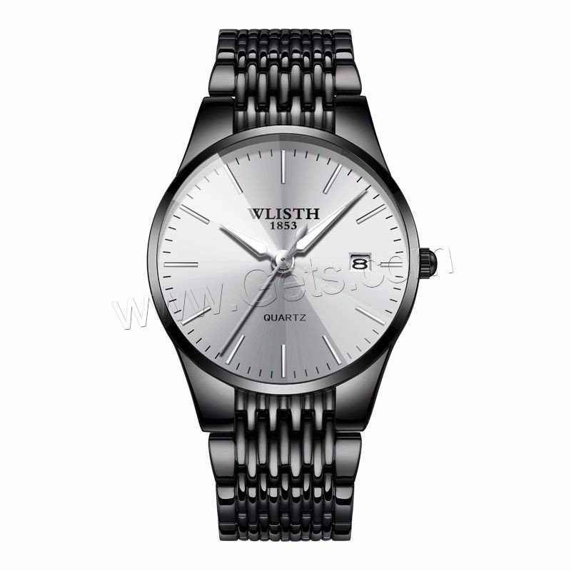 WLISH® Unisex Jewelry Watch, Stainless Steel, with Glass & Zinc Alloy, Chinese movement, plated, Life water resistant & different size for choice, more colors for choice, Sold By PC