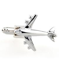 Brass Cufflinks, Airplane, plated, Unisex 