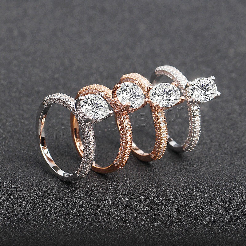 Rhinestone Brass Finger Ring, plated, different size for choice & for woman & with rhinestone, more colors for choice, Sold By PC