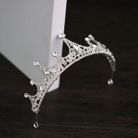 Bridal Tiaras, Zinc Alloy, silver color plated, for bridal & with rhinestone, lead & cadmium free 