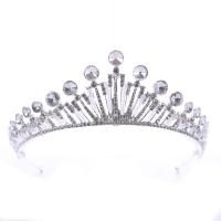 Bridal Tiaras, Zinc Alloy, silver color plated, for bridal & with rhinestone, lead & cadmium free 