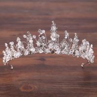 Bridal Tiaras, Zinc Alloy, with Crystal, plated, for bridal & faceted & with rhinestone lead & cadmium free 