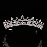 Bridal Tiaras, Zinc Alloy, silver color plated, for bridal & with rhinestone, lead & cadmium free 