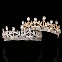 Bridal Tiaras, Zinc Alloy, with ABS Plastic Pearl, plated, for bridal & with rhinestone lead & cadmium free 