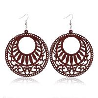 Boucle d'oreille en bois, fer boucle d'oreille crochet, Rond, styles différents pour le choix & pour femme & creux Vendu par paire