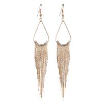 Brass Tassel Earring, plated, for woman & with rhinestone, nickel, lead & cadmium free 