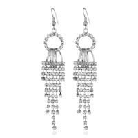 Brass Tassel Earring, plated, for woman & with rhinestone nickel, lead & cadmium free 