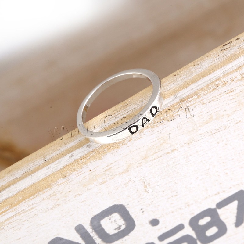 Zinc Alloy Finger Ring, silver color plated, different size for choice & for woman, Sold By PC