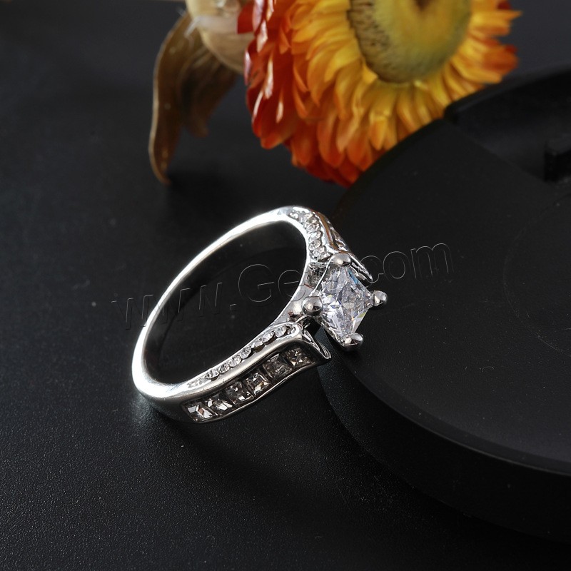 Zink-Legierung Ring Set, Zinklegierung, silberfarben plattiert, verschiedene Größen vorhanden & für Frau & mit Strass, 2PCs/setzen, verkauft von setzen