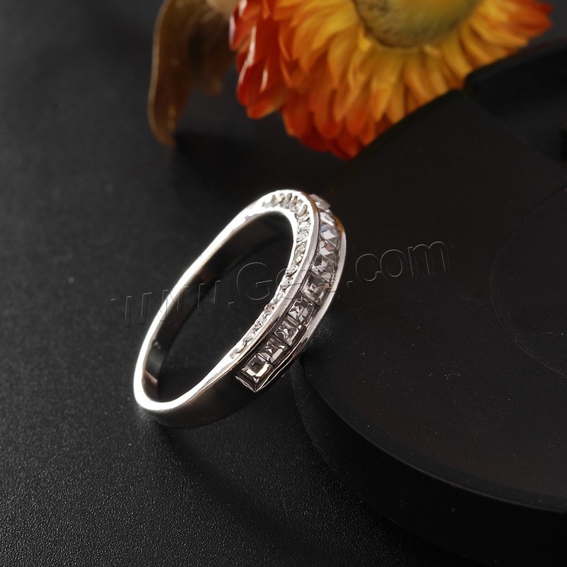 Zink-Legierung Ring Set, Zinklegierung, silberfarben plattiert, verschiedene Größen vorhanden & für Frau & mit Strass, 2PCs/setzen, verkauft von setzen