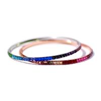 Brazalete de aleación de Zinc de imitación de diamantes, chapado, para mujer & con diamantes de imitación, más colores para la opción, diámetro interior:aproximado 71mm, Vendido por UD