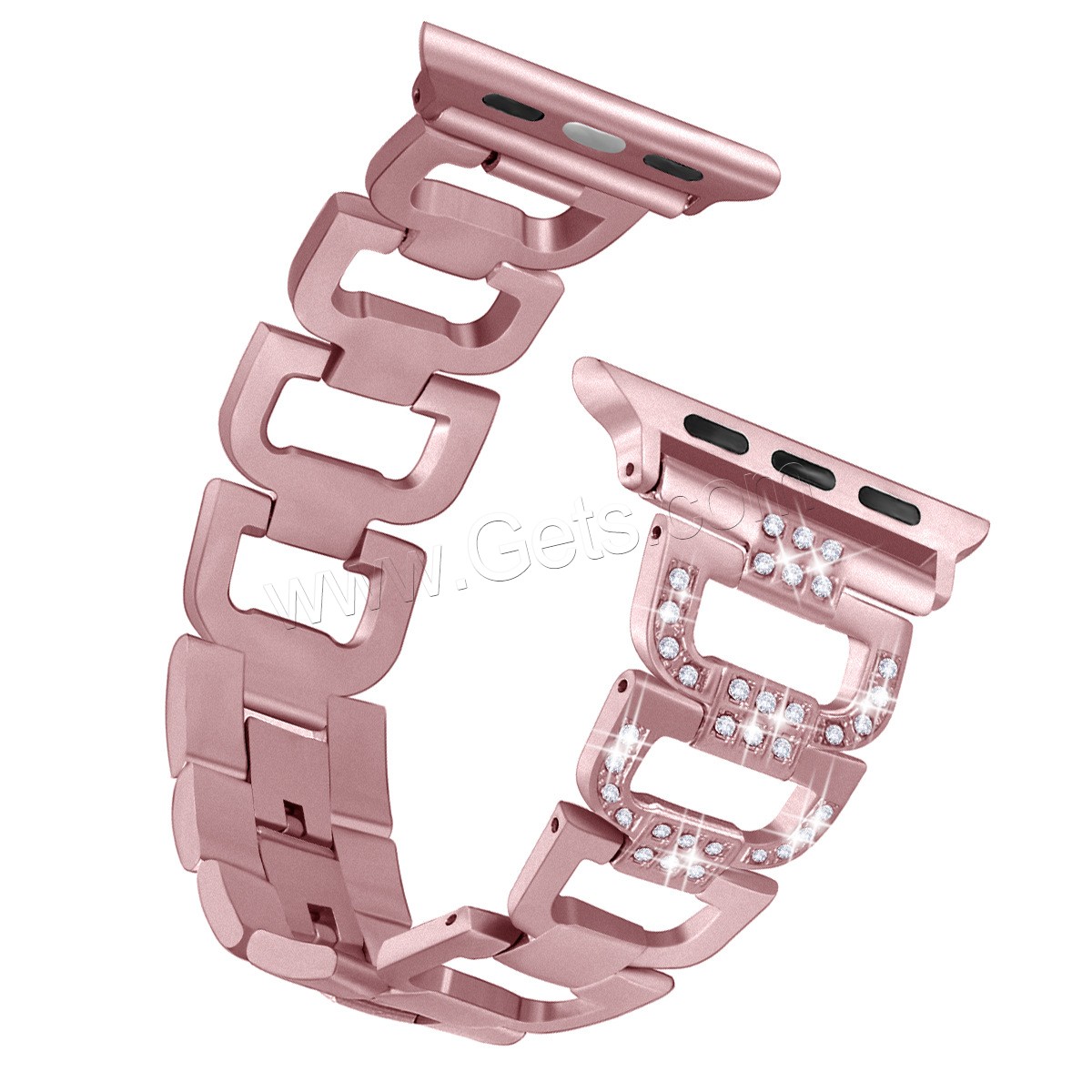 alliage de zinc bracelet de montre, Placage, pour Apple Watch & normes différentes pour le choix & avec strass, plus de couleurs à choisir, Longueur:Environ 7 pouce, Vendu par PC