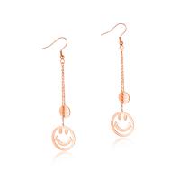 Boucles d'oreilles en acier titane, Plaqué de couleur d'or rose, pour femme, 10mm, 20mm, Vendu par paire