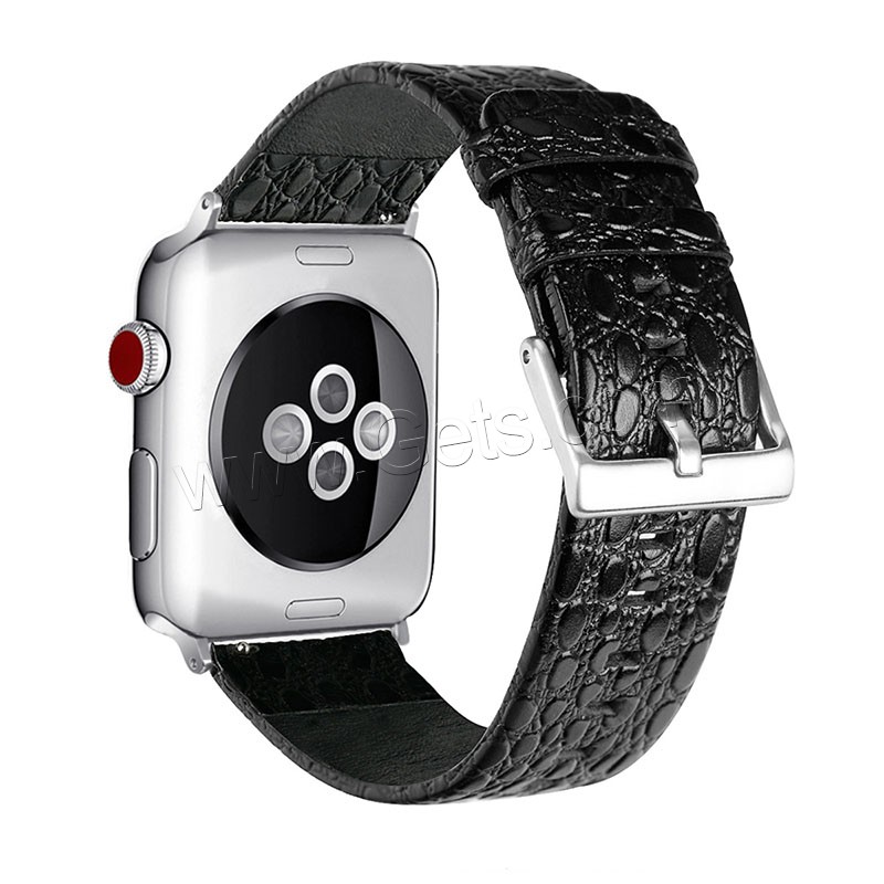 Cuir bracelet de montre, acier inoxydable fermoir bande de montre, pour Apple Watch & normes différentes pour le choix, plus de couleurs à choisir, Longueur:Environ 7 pouce, Vendu par PC