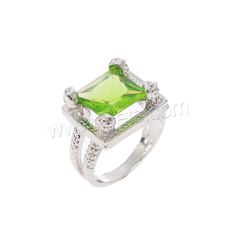 Zinc Alloy Finger Ring, silver color plated, different size for choice & for woman & with cubic zirconia, Sold By PC