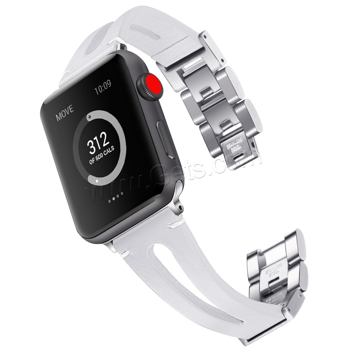 Cuir bracelet de montre, acier inoxydable fermoir bande de montre, pour Apple Watch & normes différentes pour le choix, plus de couleurs à choisir, Longueur:Environ 8.1 pouce, Vendu par PC