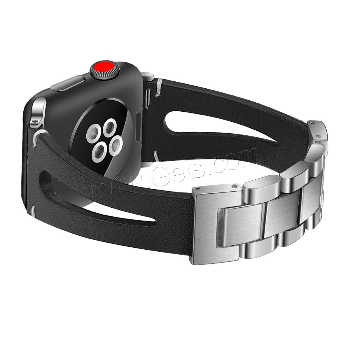 Cuir bracelet de montre, acier inoxydable fermoir bande de montre, pour Apple Watch & normes différentes pour le choix, plus de couleurs à choisir, Longueur:Environ 8.1 pouce, Vendu par PC