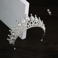 Bridal Tiaras, Zinc Alloy, silver color plated, for bridal & with rhinestone, lead & cadmium free 