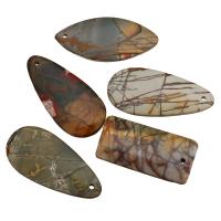 Picasso Jasper Pendant, mixed, 18-20x37-42x4-5mm Approx 1mm 