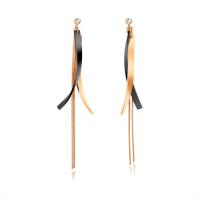 Boucles d'oreilles en acier titane, Placage, pour femme & avec strass, 75mm, Vendu par paire