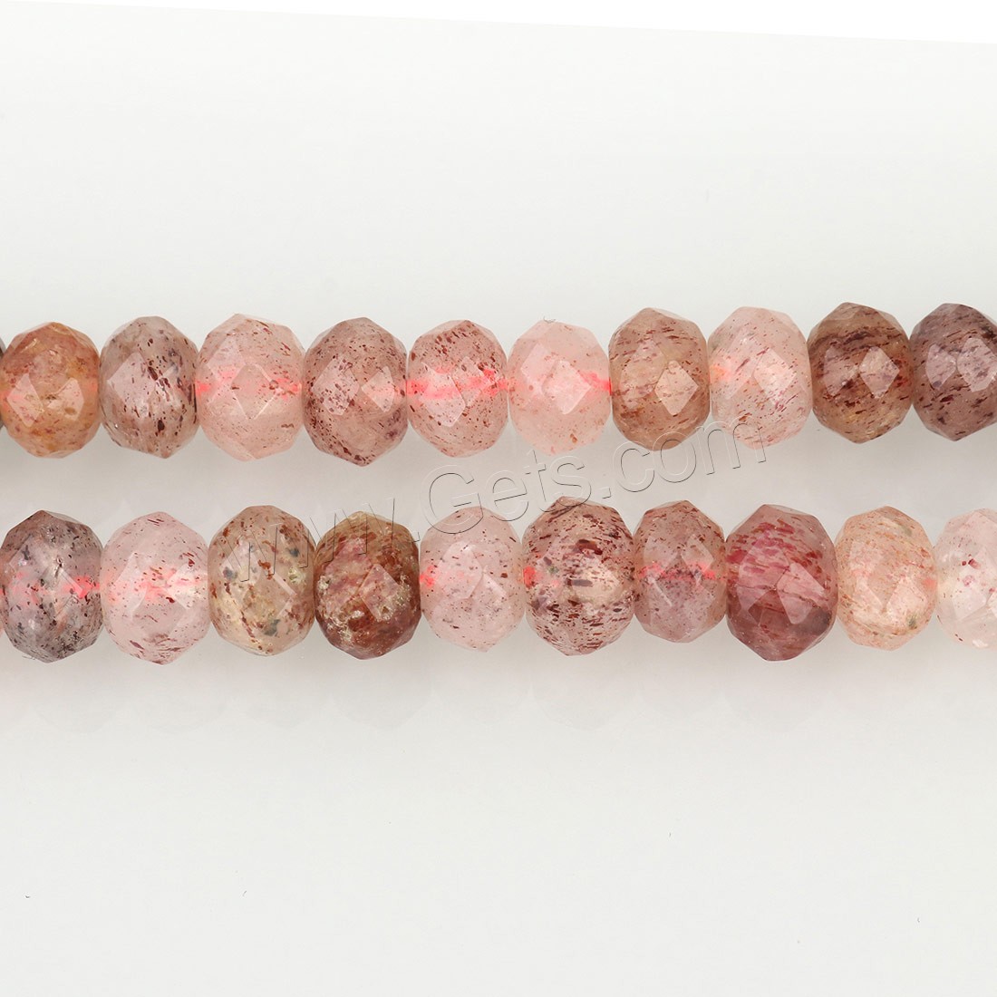 Strawberry Quartz Perle, Trommel, verschiedene Größen vorhanden & facettierte, Bohrung:ca. 1mm, Länge:ca. 15.5 ZollInch, verkauft von Strang