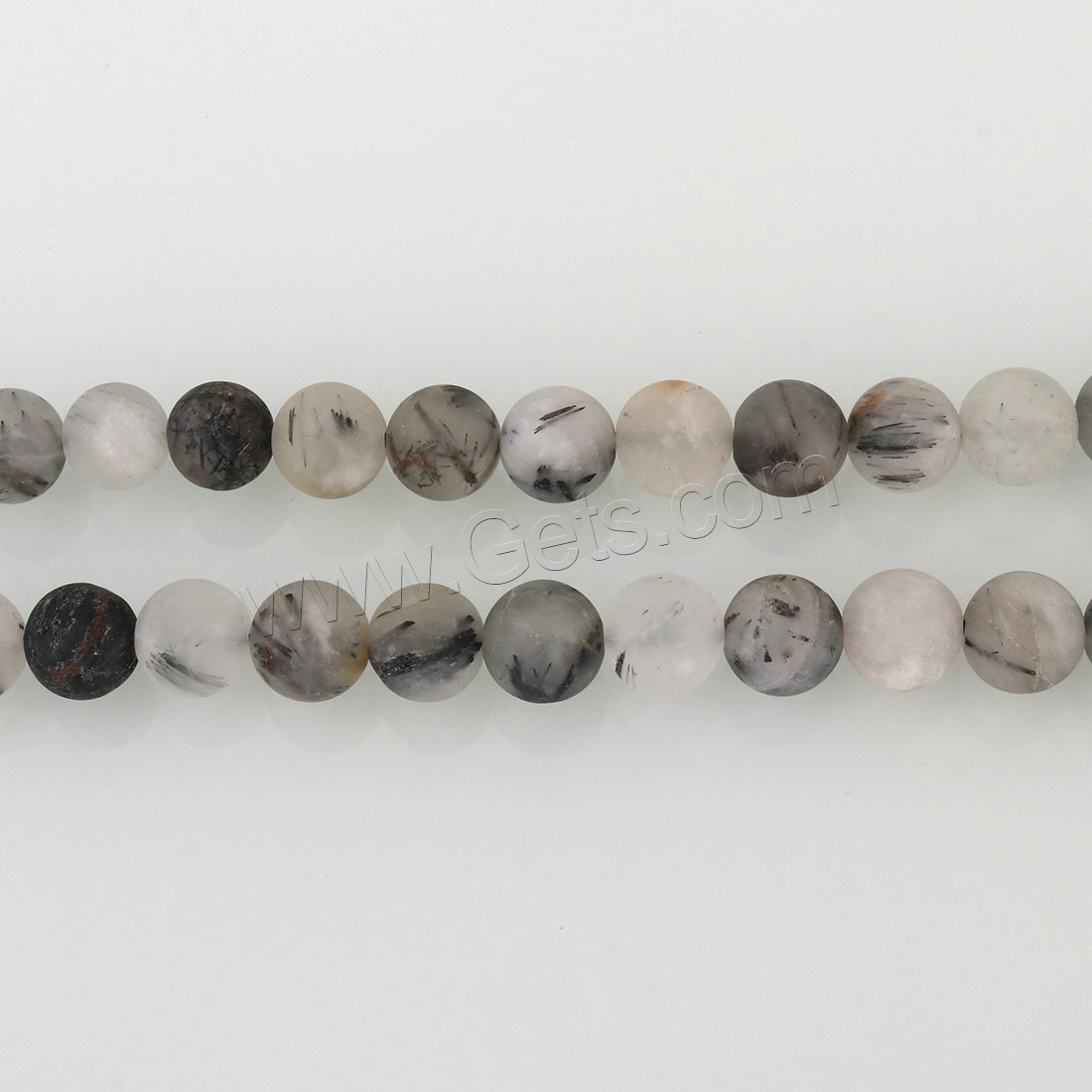 Perles Quartz rutile, Rond, normes différentes pour le choix & givré, Trou:Environ 1mm, Longueur:Environ 16 pouce, Vendu par brin